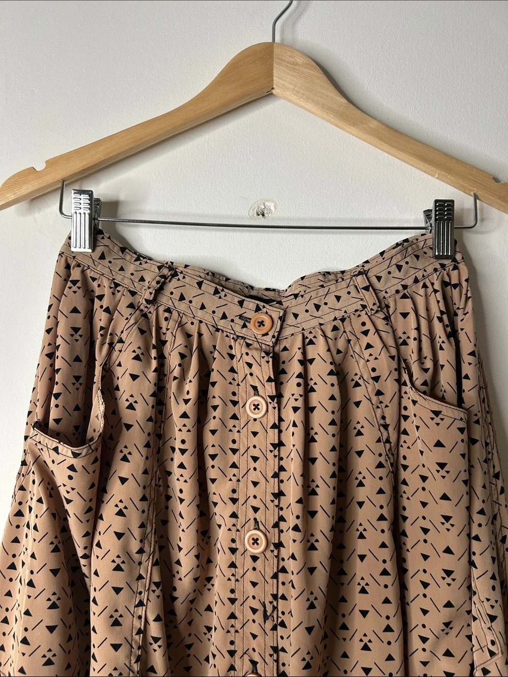 American Apparel Printed Button-Front Midi Skirt - Picture 2 of 5